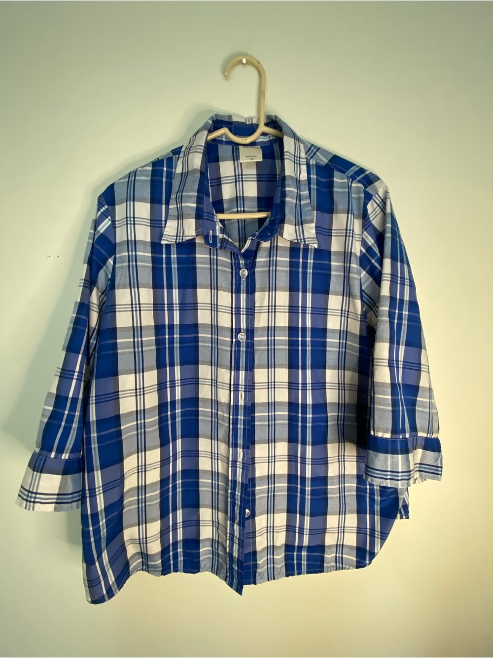 Blair Blue and White Plaid Button-Down Shirt